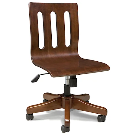 Swivel Desk Chair with 5-Point Caster Base and Adjustable Seat Height